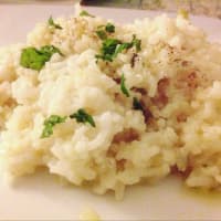 Mint risotto with lime and lemon