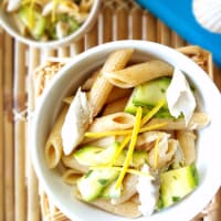 Cold pasta with mackerel and pickled zucchini