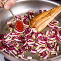 Ravioli al Brasato di seitan con Crema di Porcini e Radicchio rosso step 10