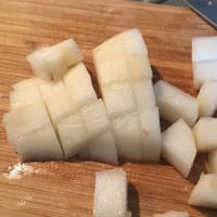 Nuts and pears risotto step 1