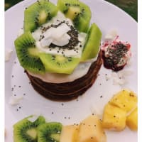 Pancakes de Avena, Cacao y Frutas. paso 2