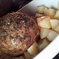 Roast celery roast with baked potatoes and chestnut cream step 15