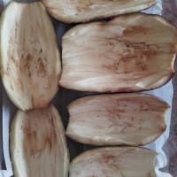 Eggplant barquets stuffed with troccoli on gratin step 7