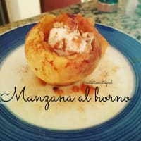 Manzana al horno con nuez