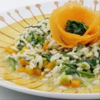 Spinach and carrot risotto