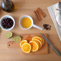 Baked sea bream with orange, lime and cranberry step 2