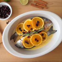 Baked sea bream with orange, lime and cranberry step 3
