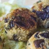 meatballs with soy okara and aubergines