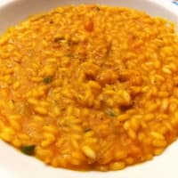 Risotto con calabaza y calabacín