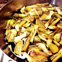 Artichokes risotto step 1