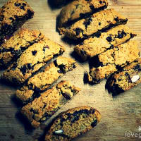 Los veganos Biscotti de almendras y chocolate