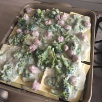 Lasagna with sausage and broccoli step 12