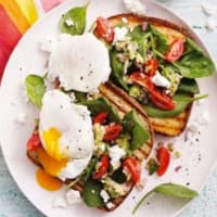 Eggs with avocado and feta