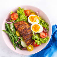 Nicoise salad with grilled salmon