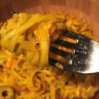 Tagliatelle With Yellow Zucchini Alla Puttanesca step 1