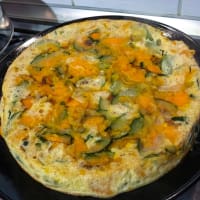 Baked omelette with zucchini and sweet potatoes