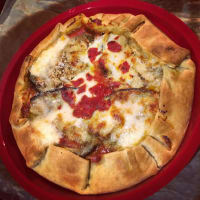 Rustic pie with aubergine parmigiana