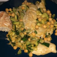 Cod with chickpeas.