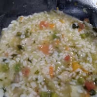 Pizza de arroz con champiñones paso 1