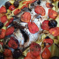 Baked sea bream