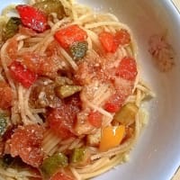 Spaghetti with ortolana sauce