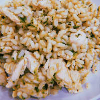 Rice with chicken and zucchini