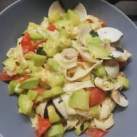 Tagliatelle with courgettes and clams