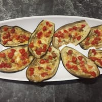 Berenjenas tricolor cocinadas al horno.