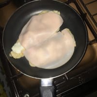 Pollo, mozzarella y parte superior (en forma) paso 4