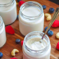 Homemade soy and cashew yogurt Homemade soy and cashew yogurt
