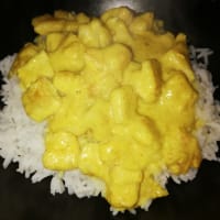 Basmati rice with curry chicken