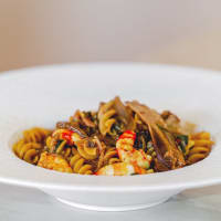 Legus Fusilli With Shrimp And Porcini