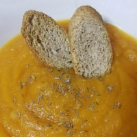 Cream of pumpkin and carrot soup