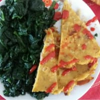 Veg omelette with chickpea flour