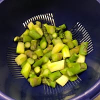 Potatoes risotto with asparagus step 1