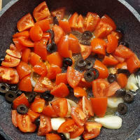 Merluzzo con pomodorini e olive step 3