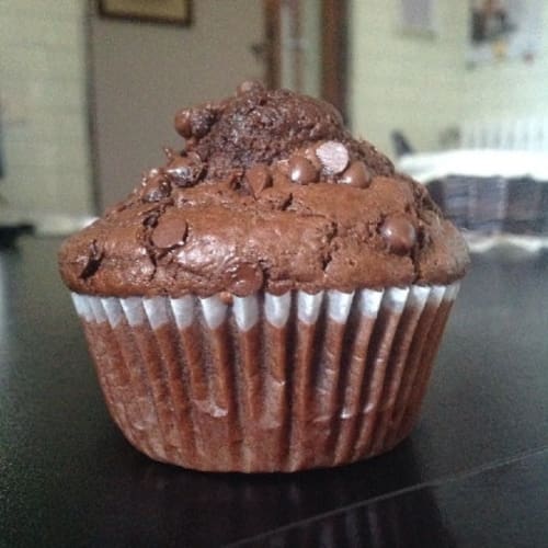 muffin de chocolate y Nutella