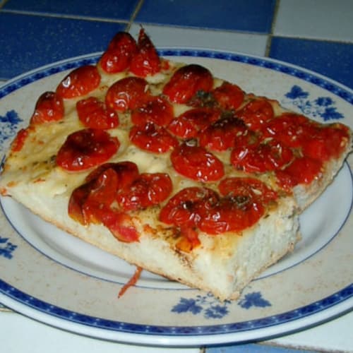 Focaccia with cherry tomatoes