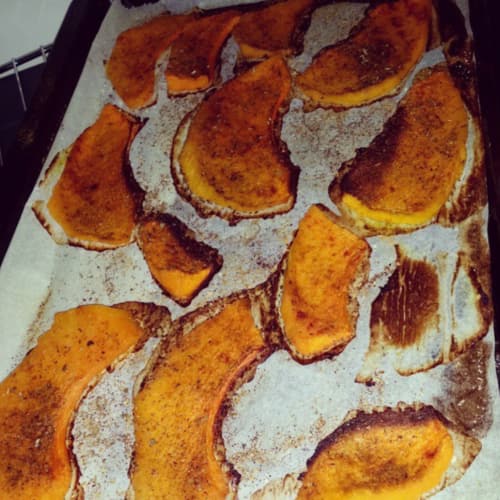 Baked pumpkin, fat