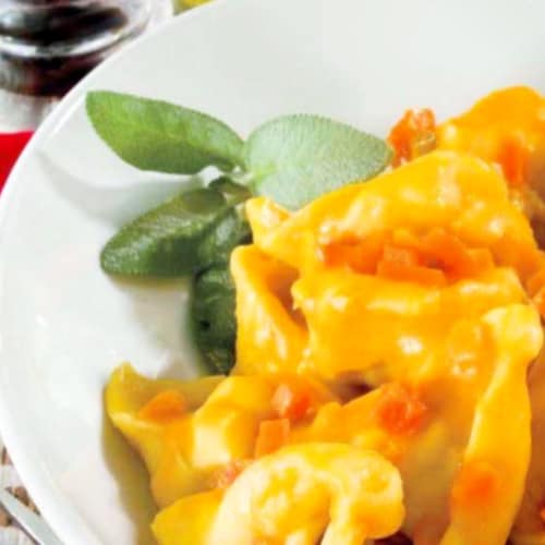 Tortelloni in pumpkin cream