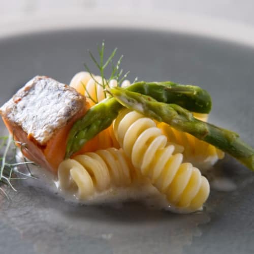 Fusilli salmone e asparagi