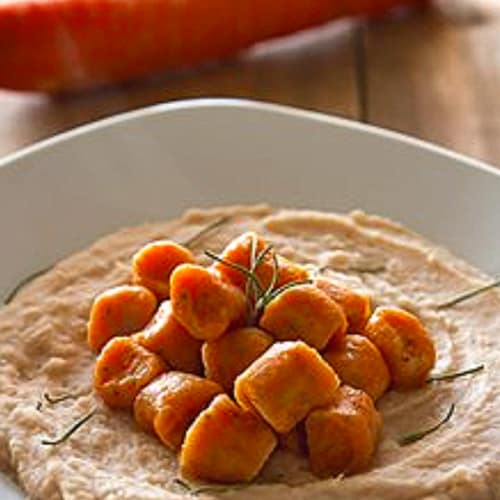 Dumplings carrots and chia seeds