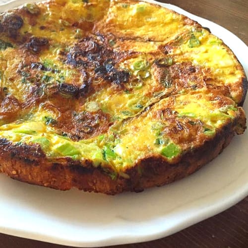 Fried bread with eggs