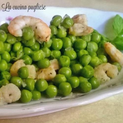 Peas with shrimp