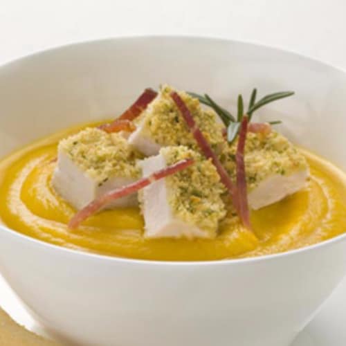 Pumpkin and ginger with chicken cream