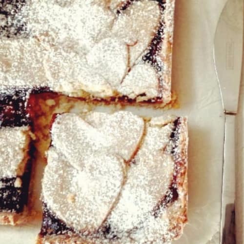 Tarta con mermelada y harina de arroz