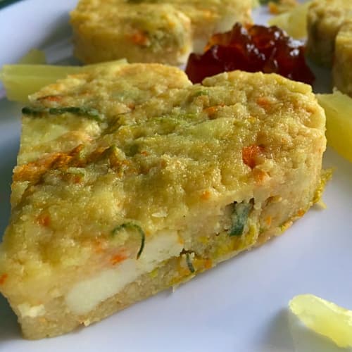 Tortino con fiori di zucca