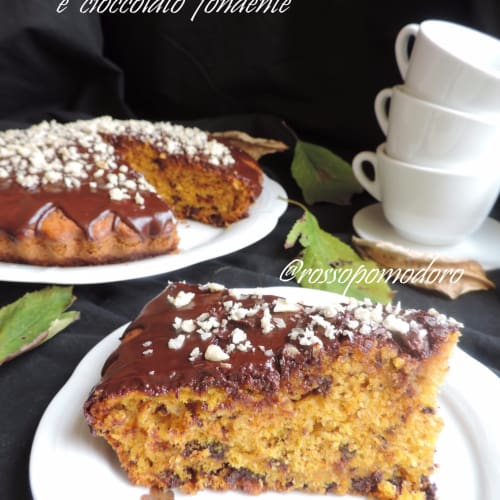 pastel de calabaza y chocolate negro