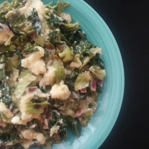 Gnocchi with creamy cabbage and feta