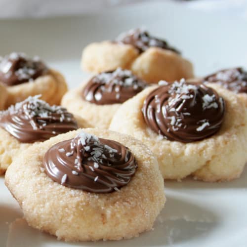 coconut, chocolate cream biscuits